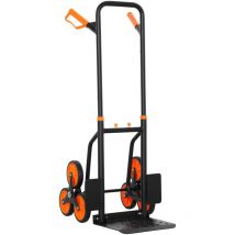 Durhand - Trolley Hand Trucks 6-Wheels Foldable Load Cart Steel, Orange