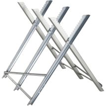 Durhand Kettensägebock Sägebock Zusammenklappbar Sägegestell Für Brennholz Silber Metall 83 X 83 X 79 Cm