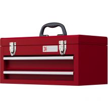 DURHAND Lockable Tool Chest with Ball Bearing Slide Drawers Red 2 Drawers - Red