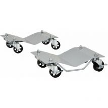 Durhand - Rangierheber 2 Stücke Rangierhilfe Reifenwechsel Wagenheber mit 4 Rollen für Auto pkw Grau 40,5L x 30B x 13,5H cm