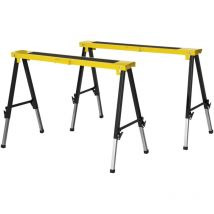 2er-set Sägepferd Arbeitsbock Unterstellbock Klappbar Rutschfest Stahl Gelb Schwarz 100 X 49 X 62-90 Cm Belastbarkeit 100 Kg - Durhand