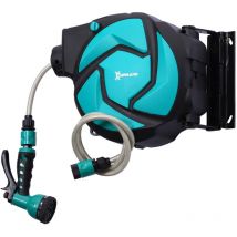 DURHAND 10M Water Hose Reel Compact Garden Patio Car Locking Auto Retract Spray