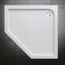 Durovin Bathrooms Acrylic Shower Tray - Glossy White Finished - Pentagonal - 1000 x 1000mm