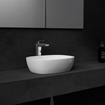 Durovin Bathrooms - Ceramic Bathroom Basin - Countertop Sink Rectangular Vessel Sink - Curved Edge Smooth Bottom (495 x 380 x 145mm)