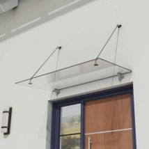 Durovin Bathrooms - Front Door Glass Canopy Over Door Shelter - 13mm Safety Glass - Clear - 1800 x 900mm