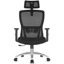 Durrafy - Bürostuhl Ergonomisch Verstellbare Kopfstütze Armlehne Lendenwirbelstütze Schreibtischstuhl mit 90°-130° Neigung Atmungsaktives Netz