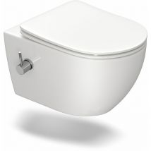 Horow - Dusch wc mit Integrierter Düse, Hänge wc mit Bidet Funktion, Taharet wc mit Absenkautomatik Sitz, 53×36×35 cm