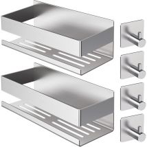 Keyoung - Duschablage Ohne Bohren,2PCS Upgrade Version Verdickter Edelstahl 304 Badezimmer Organizer,Kein Bohren Selbstklebend Shampoo Halterung für