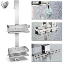 Duschablage zum Hängen Edelstahl Duschregal ohne Bohren 2 Körbe Duschorganizer Badezimmer Organizer Badregal