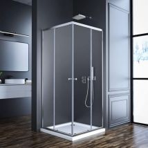 Duschabtrennung Duschkabine Schiebetür Eckeinstieg Duschwand Dusche Glas 90x75x185 Chrom