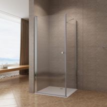 Duschabtrennung Eckeinstieg Nano Einscheiben-Sicherheitsglas Duschtür 180° Drehtür mit Seitenwand 16. BxT: 70x90 cm, Höhe: 197 cm