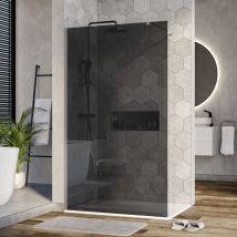 Duschabtrennung Bernstein Walk-In EX101 Nano Echtglas 10mm graues Glas 90cm