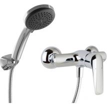 Duscharmatur Aufputz Set Handbrause Duschkopf Einhandmischer Messing - Paulgurkes