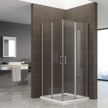 Duschkabine in der Höhe 180 cm, Eckeinstieg mit Falttüren aus 6 mm durchsichtigem esg - Sicherheitsglas DGK60 75x75 cm - Duschbär