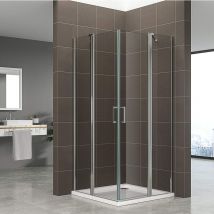 Duschbär - Duschkabine in der Höhe 190 cm, Eckeinstieg aus 6 mm durchsichtigen esg - Sicherheitsglas DGK70 85x95 cm