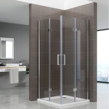 I-flair Duschkabine Belle Mit Falttüren Eckduschkabine Aus Durchsichtigem Esg Sicherheitsglas 180 Cm Hoch Dk62 70x100 Cm