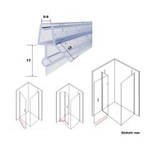 Duschdichtung Gerade Wasserabweisprofil Unten Mit Runder Streiflippen Für 5/6 Mm Glasstärke Länge 120 Cm - Witen&nock