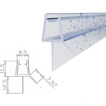 Witen&nock Duschdichtung Wasserabweiser Ersatzdichtung Gerade Unten Für 8 Mm Glasstärke Länge 200 Cm