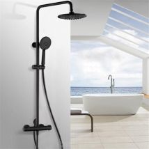 Dusche System Mit Thermostat, Hochdruck Dusche Kopf, Regen Dusche, Einstellbare Höhe, Schwarz Dusche Spalte, Mit Anti-verbrühungen Dusche System