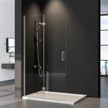 Dusche Walk-in Duschwand 120cm Falttür Duschtrennwand, Faltbar Duschabtrennung mit 5mm nano Leicht zu reinigendes Glas, Walk in Dusche Höhe 195cm