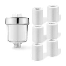 XVX - Filtro doccia con 7 filtri blu sostituibili, filtro doccia anticalcare per rubinetto o doccia, filtra efficacemente le impurità nell'acqua