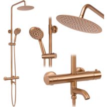 Duschgarnitur mit thermostat REA lungo copper brush
