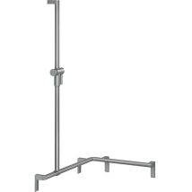 Duschhandlauf Normbau Serie Cavere Aus Aluminium, Mit Brausehalter + Befestigung, Anthrazit-metallic, 750 X 750 X 1200 - 7486075095