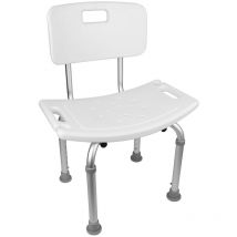 Dusche Hocker Dusche Sitz für Senioren Duschhocker mit Rückenlehne - Rutschfest - Höhenverstellbar - Weiß