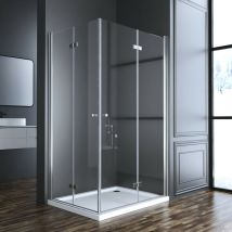 Duschkabine 100x100cm Eckeinstieg Echtglas Duschwand Dusche Falttür Duschtrennwand 1850mm - Boromal
