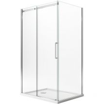 Duschkabine rechteckig mit anti-kalk h 200 Klarglas 8 mm mod. Prime Duo 1 Anta 90x130 cm linke Version