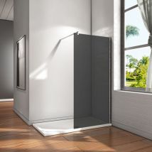 Duschkabine 80x200cm Duschwand mit Glasschutzfolie 8mm nano-esg Walk in Duschtrennwand+F Form:90cm Stabilisator Höhe 200cm