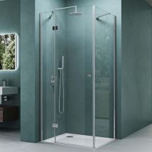 Duschkabine 100x80cm 6mm Sicherheitsglas mit Easy-Clean durch NANO-Beschichtung Duschwand Duschabtrennung R05k - Mai&mai