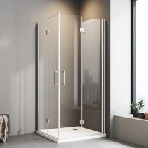 Duschkabine 70x80 Eckeinstieg,falttür Dusche 180o Duschtür Duschabtrennung 5mm Nano-beschichtung Esg Glas 195cm