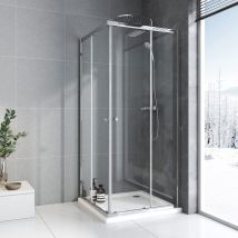 Boromal - Duschkabine 80x100/100x80 Duschabtrennung Eckdusche Dusche Falttür 5mm Eckeinstieg Glas Dusche esg 185cm Schiebetür
