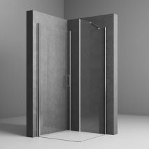 Duschkabine 75x90cm Pendeltür mit Seitenwand Duschkabine Drehtür 5mm nano Beschichtung esg Glas Duschkabine Schwingtür Duschkabine Pendeltür