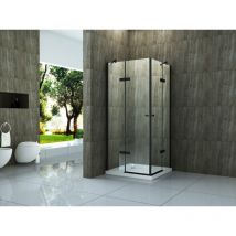 Duschkabine canto (schwarz) 90 x 75 x 195 cm ohne Duschtasse