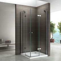 Duschkabine Duschabtrennung Eckeinstieg Scharniertür nano-esg Klarglas Höhe: 180cm DK19 70x95