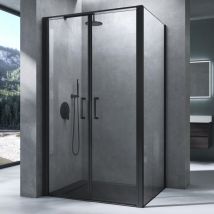 Mai & Mai Duschkabine Duschabtrennung mit Drehtür 80x90x195cm Hebe-Senk-Mechanismus 8mm ESG-Sicherheitsglas Nano-Beschichtung Rav66 Schwarz