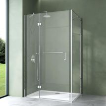 Duschkabine Duschtrennwand 75x90 cm, ESG-Sicherheitsglas mit Lotus-Effekt & schmutzabweisender Nano-Beschichtung, Echtglas-Dusche R04k - Mai&mai
