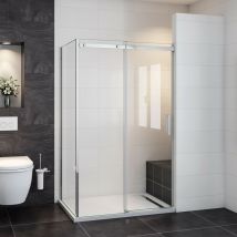 Schiebetüren:150cm+Seitenwand:80cm Duschkabine Duschwand 6mm esg Glasdusche Schiebetür Duschwand