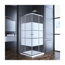 Duschkabine Duschwand Schiebetür 75x90 Eckeinstieg 90x75 Duschtür Eckedusche 185 Satiniert Duschabtrennung - Boromal