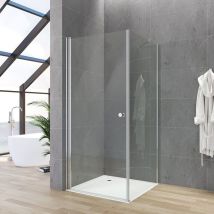 Duschkabine Eckdusche Drehtür Mit Seitenwand 5mm Klarglas 80 Tür X 75 Seitenwand Xh.187cm