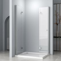 Duschkabine Eckeinstieg 100x75x185cm 180o Doppel Falttür Duschabtrennung Drehfalttür Dusche Duschwand Aus 6mm Esg Sicherheitsglas