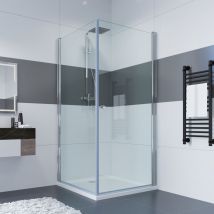 Duschkabine Eckeinstieg Doppelt Duschtür Duschabtrennung Duschwand Dusche 80x80x185cm ohne Duschtasse - Impts