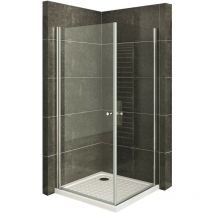 Iflair - Duschkabine Eckeinstieg Duschabtrennung mit Pendeltüren nano-esg Klarglas 95x95x180 cm