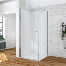 Duschkabine Eckeinstieg Duschtür mit Drehtür und fester Seitenwand Eckdusche Schwingtür Dusche Duschwand Größe 5. Drehtür x Seitenwand: 75x70 cm