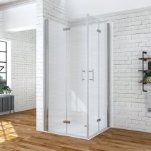 Duschkabine Eckeinstieg Mit Falttür Duschabtrennung Nano Glas Beide Seiten 180o Faltbar Duschwand Aus Durchsichtigem Esg Sicherheitsglas 5. 70x100x197