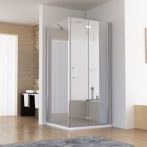 Miqu - Duschkabine 90x70x197 Cm Eckeinstieg Dusche Falttür 90 Mit Seitenwand 70 Nano Glas