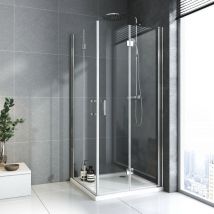 Boromal - Duschabtrennung Scharniertür Falttür 75x120 Eckeinstieg Dusche Duschtür Duschkabinen