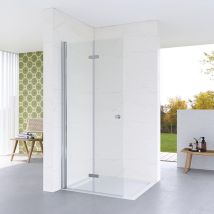 Duschkabine Falttür Duschabtrennung Walkin Duschwand Glas Faltbar Klappbar Begehbare Dusche Faltwand Bodengleich 5. Größe: 95 X 187 Cm Verstellbereich